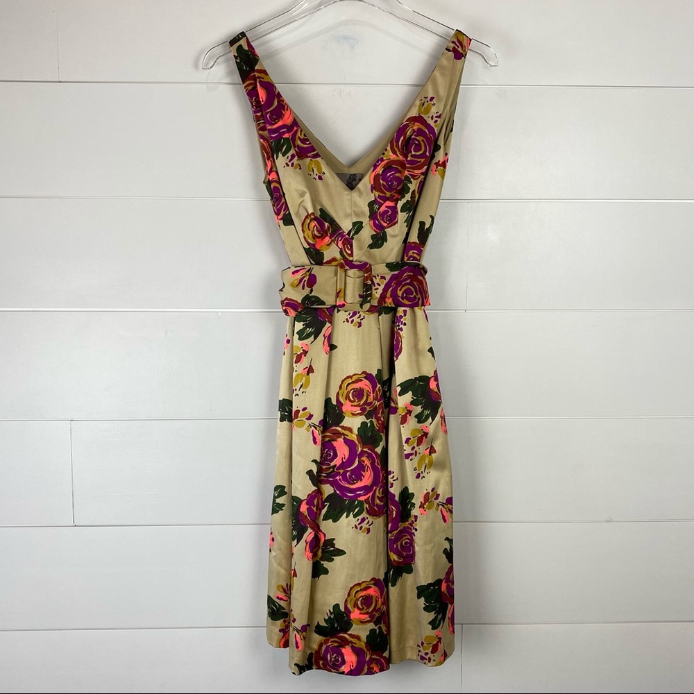 Anthropologie Floral Dress - Cream and Purple